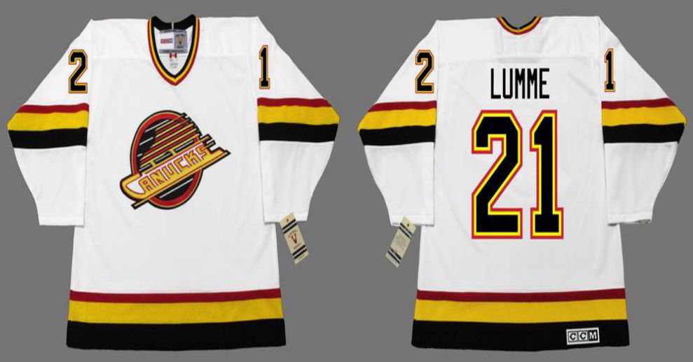 2019 Men Vancouver Canucks #21 Lumme White CCM NHL jerseys->vancouver canucks->NHL Jersey